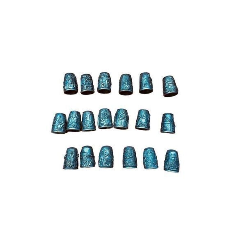 VTG Franklin Mint Grimm's Fairy Tales Pewter Thimbles Lot of 19 All Stamped 82‎
